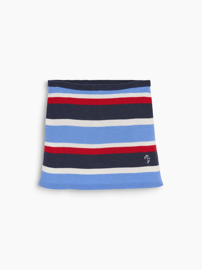 Mavi Gap × Malbon Çizgili Triko Mini Şort Etek