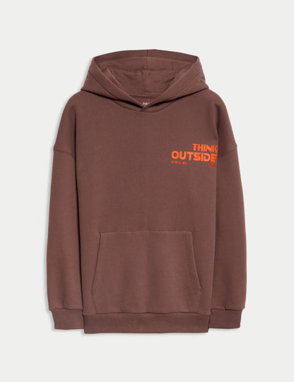 Pamuk Karışımlı Kapüşonlu Sweatshirt (6–16 Yaş)