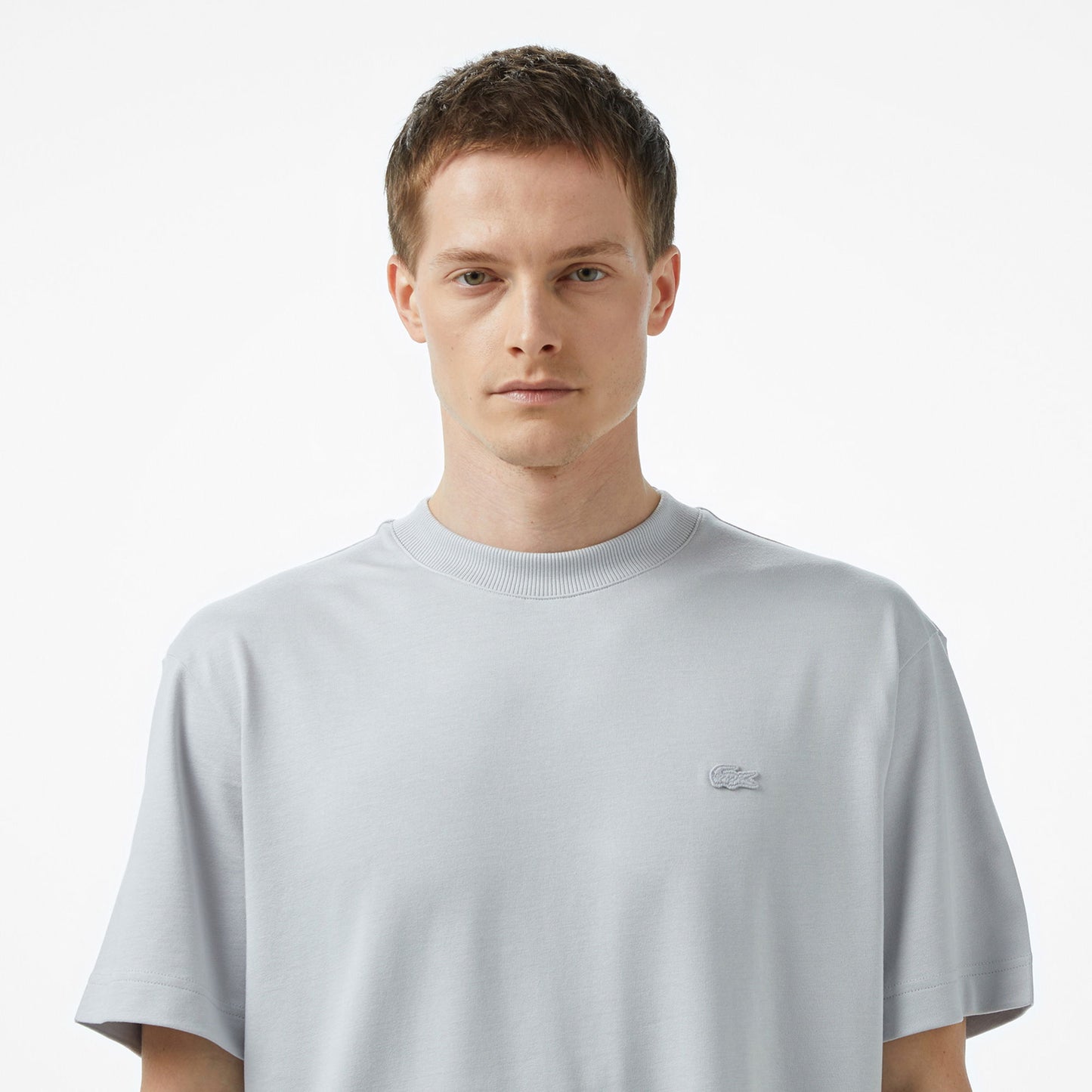 Lacoste Erkek Relaxed Fit Bisiklet Yaka Gri T-shirt