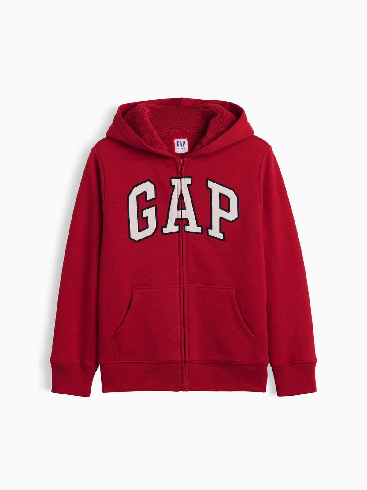 Kırmızı Sherpa Astarlı Logo Fermuarlı Sweatshirt