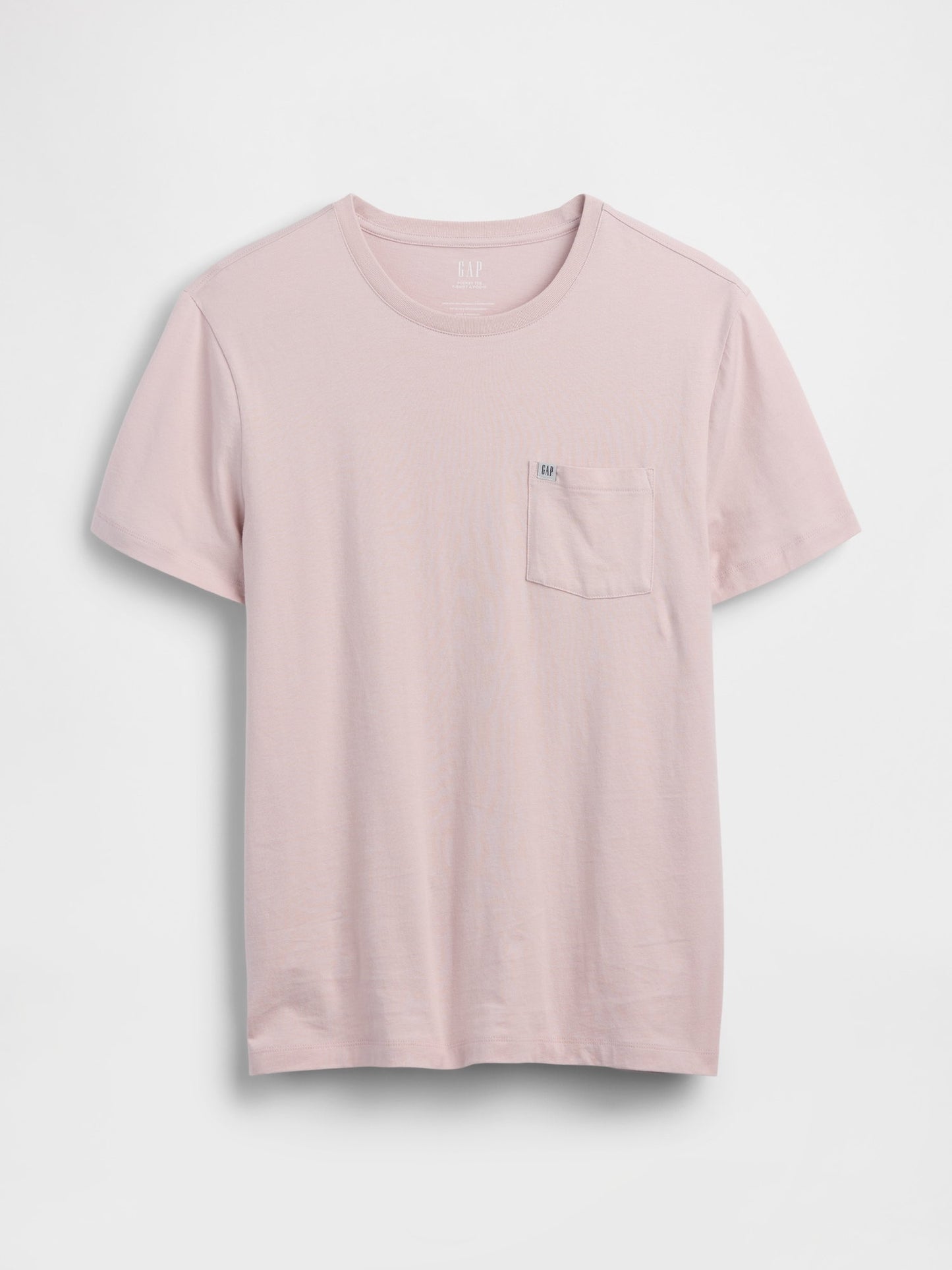 Açık Pembe Organik Pamuk Cepli T-shirt