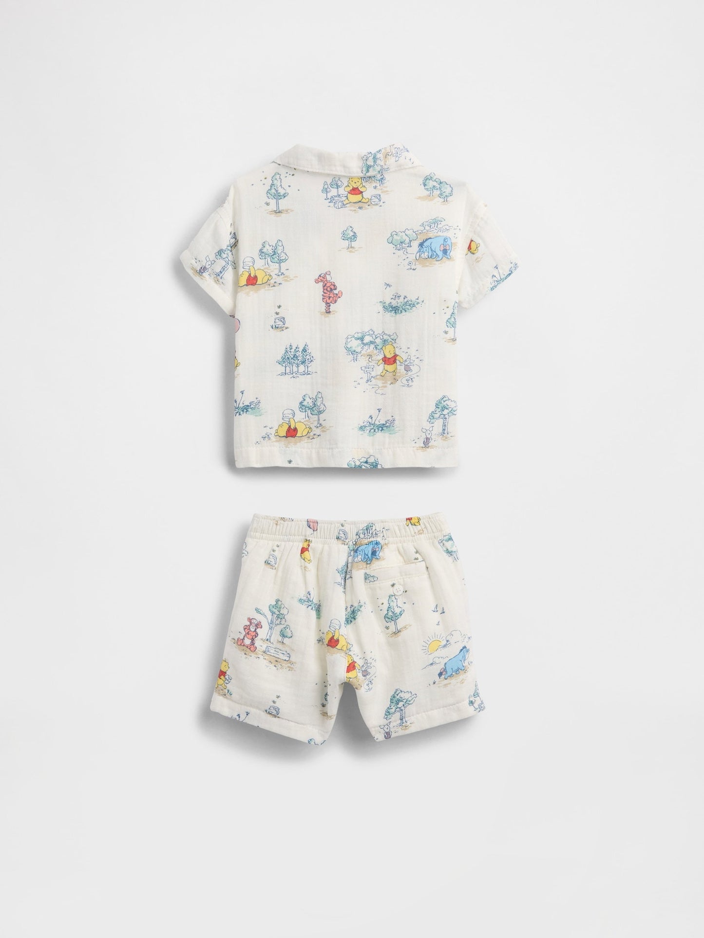 Beyaz Winnie The Pooh Pamuk Gauze Outfit Set