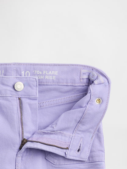 Lila High Rise '70s Flare Jean Pantolon
