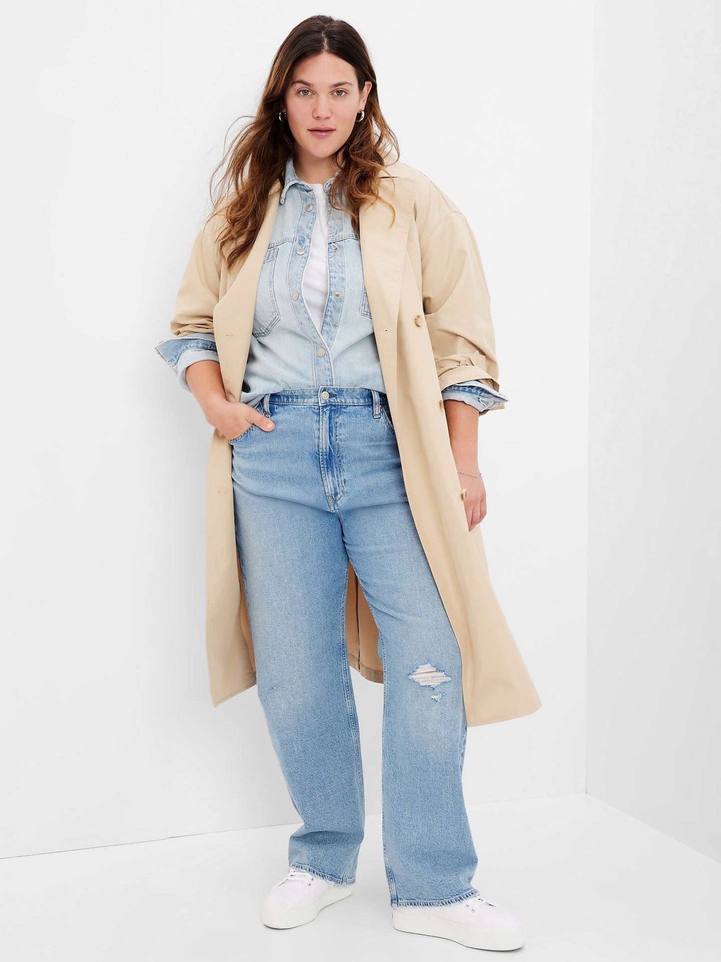 Açık Mavi Organik Pamuk High Rise 90s Loose Washwell™ Jean Pantolon