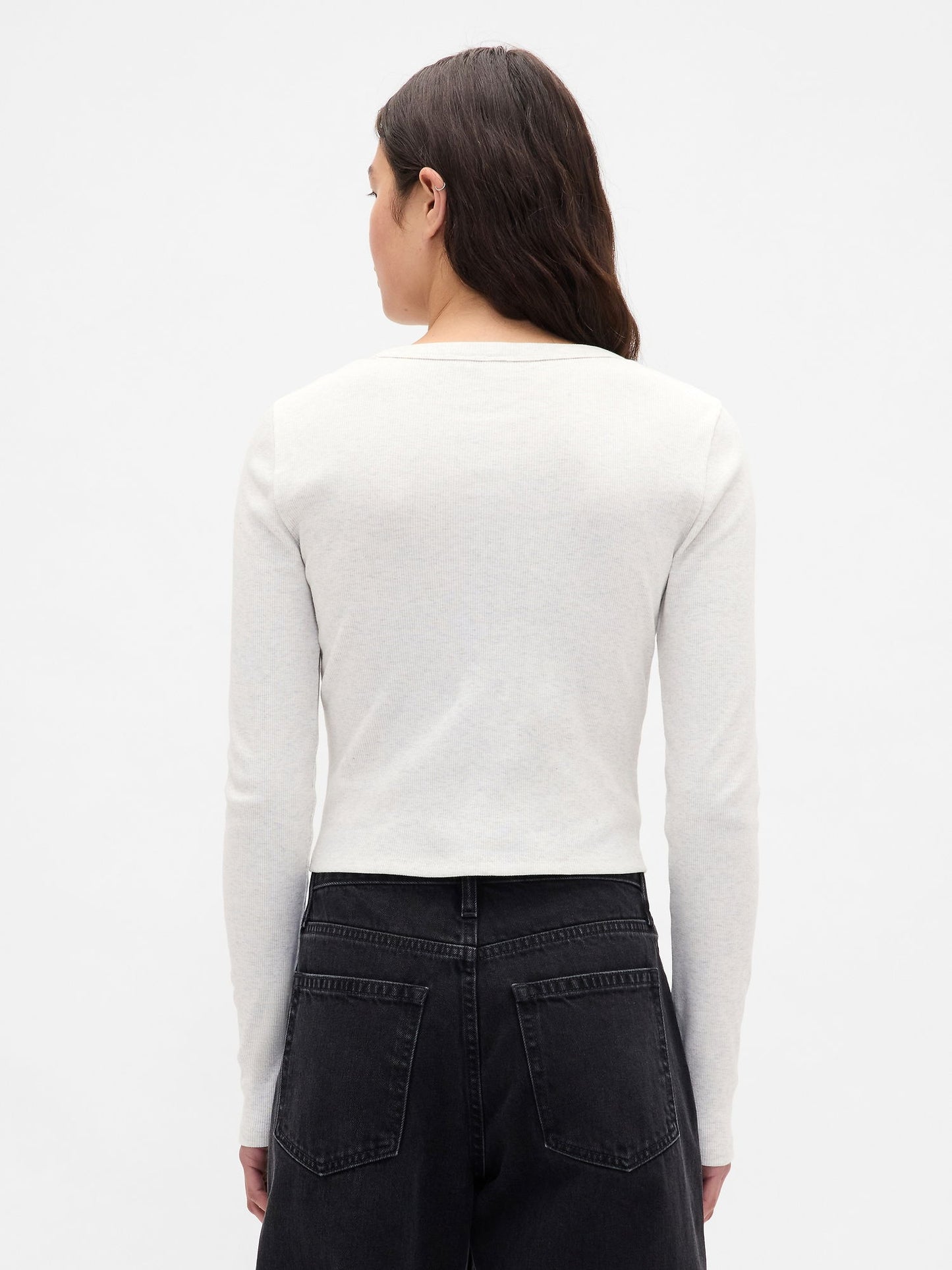Bej Ribana Crop Bisiklet Yaka T-shirt