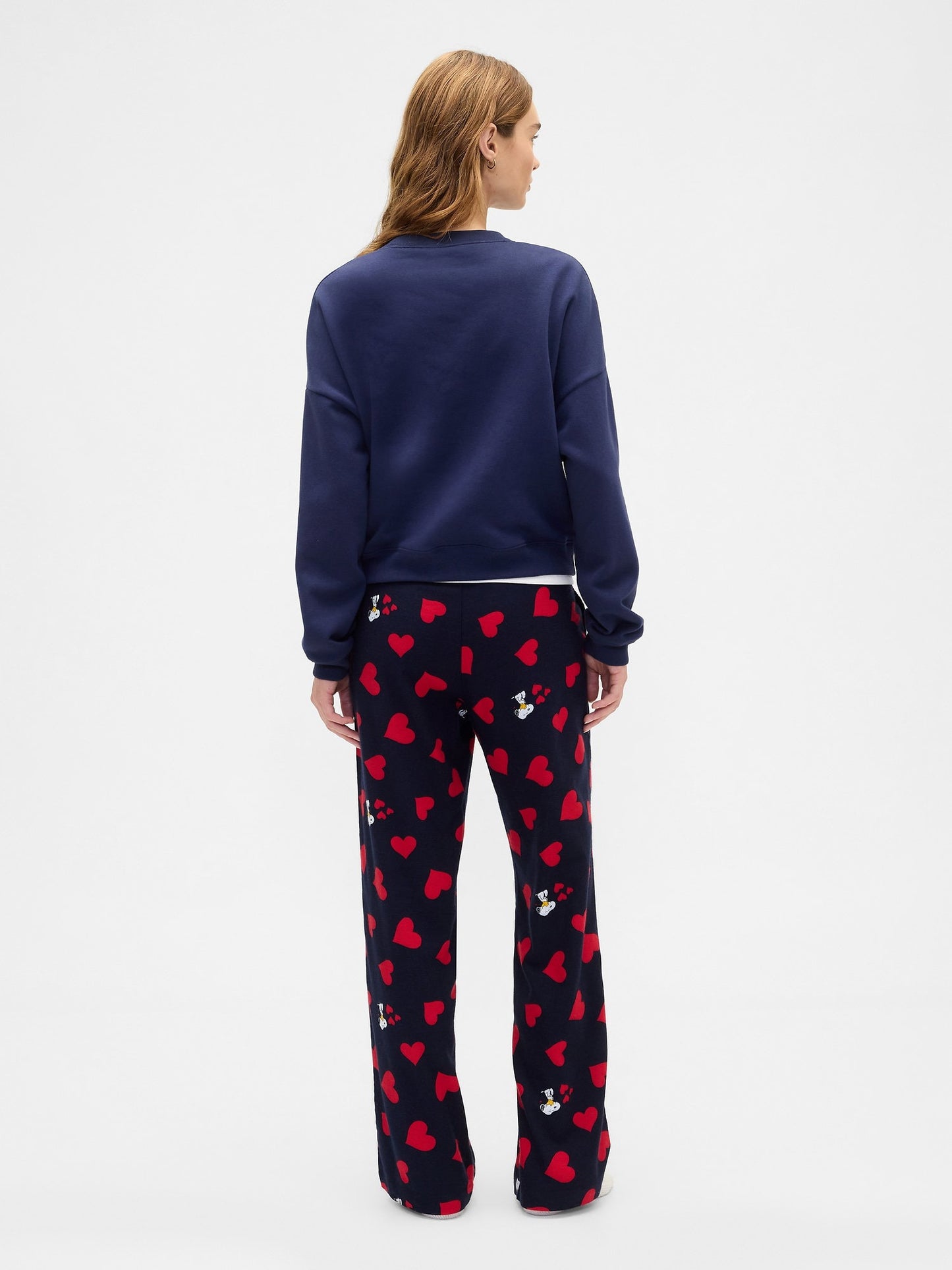 Lacivert Peanuts Relaxed Flannel Pijama Altı