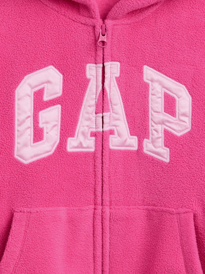 Pembe Oversized Logo Fermuarlı Sweatshirt