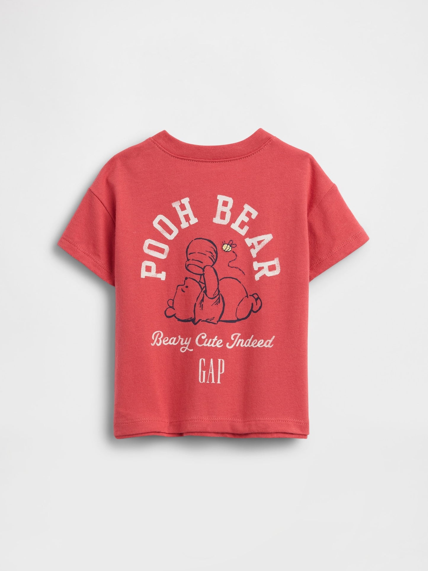 Kırmızı Winnie The Pooh Grafik Baskılı T-shirt