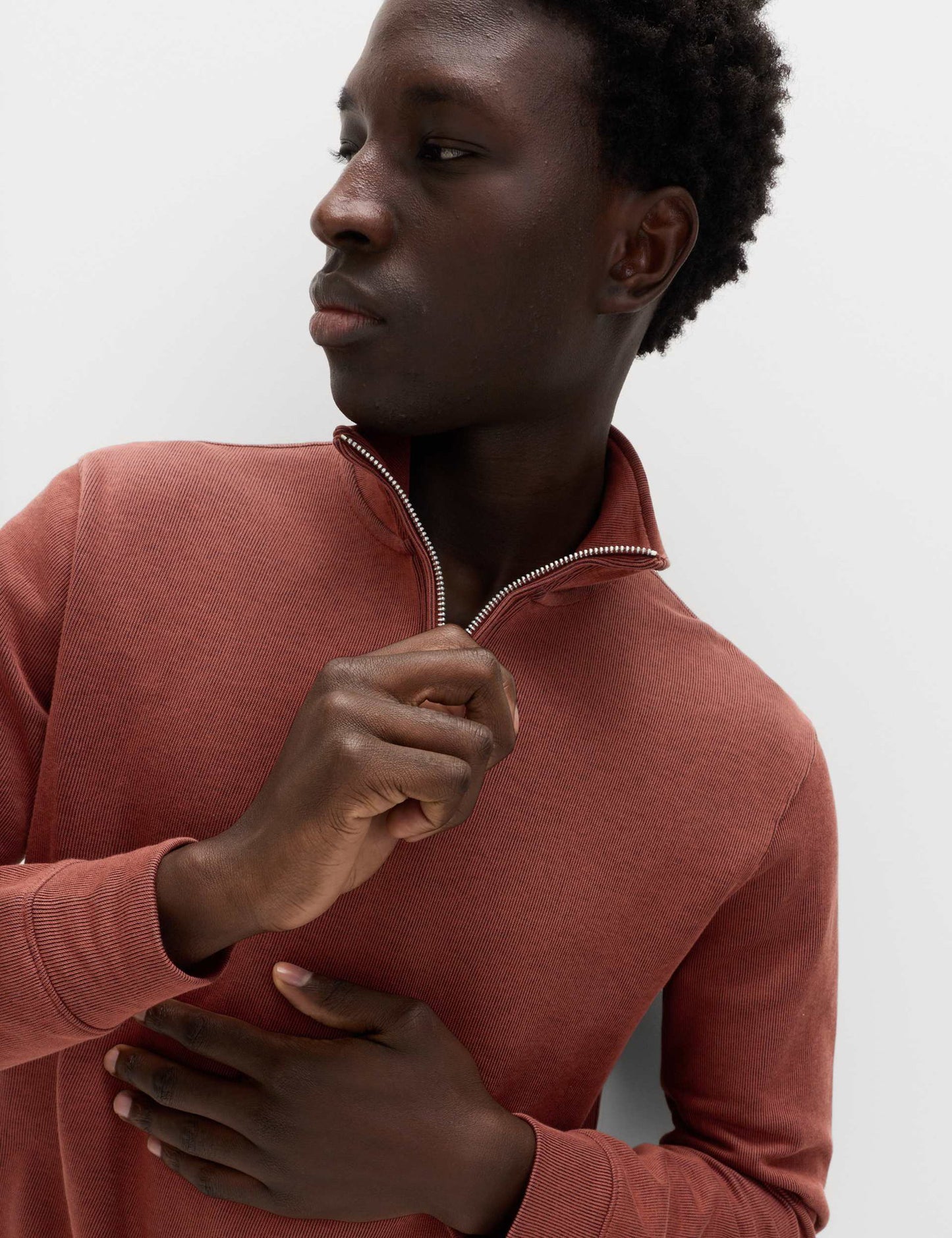 Pamuklu Karışımlı Yarım Fermuarlı Sweatshirt