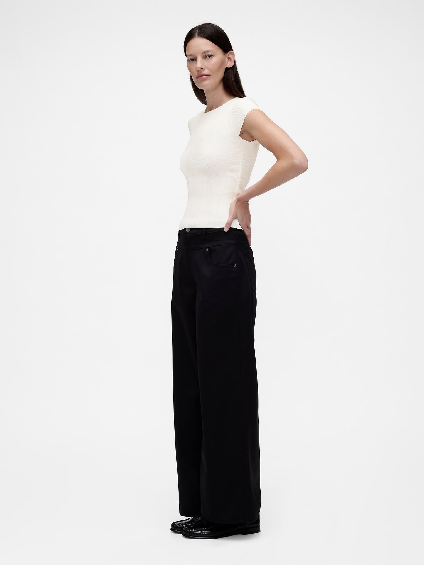 Beyaz Gapstudio Rib T-shirt
