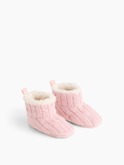 Pembe Sherpa Astarlı Triko Patik