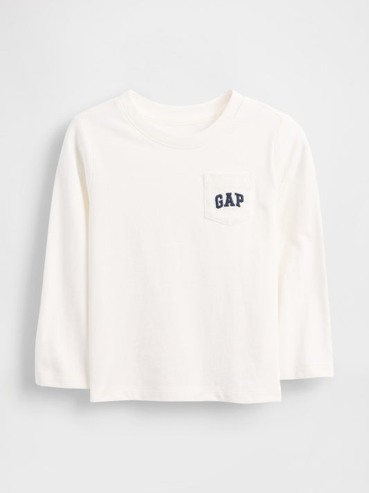 Beyaz Gap Logo Cep T-shirt
