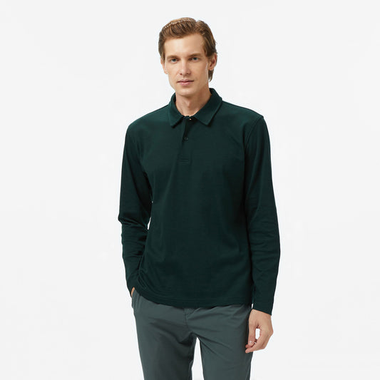 Nautica Erkek Yeşil Classic Fit Uzun Kollu Polo Yaka T-shirt