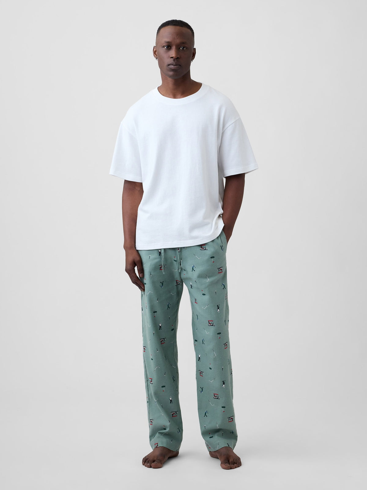 Açık Yeşil Relaxed Flannel Pijama Altı