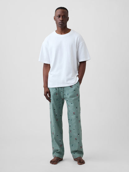 Açık Yeşil Relaxed Flannel Pijama Altı