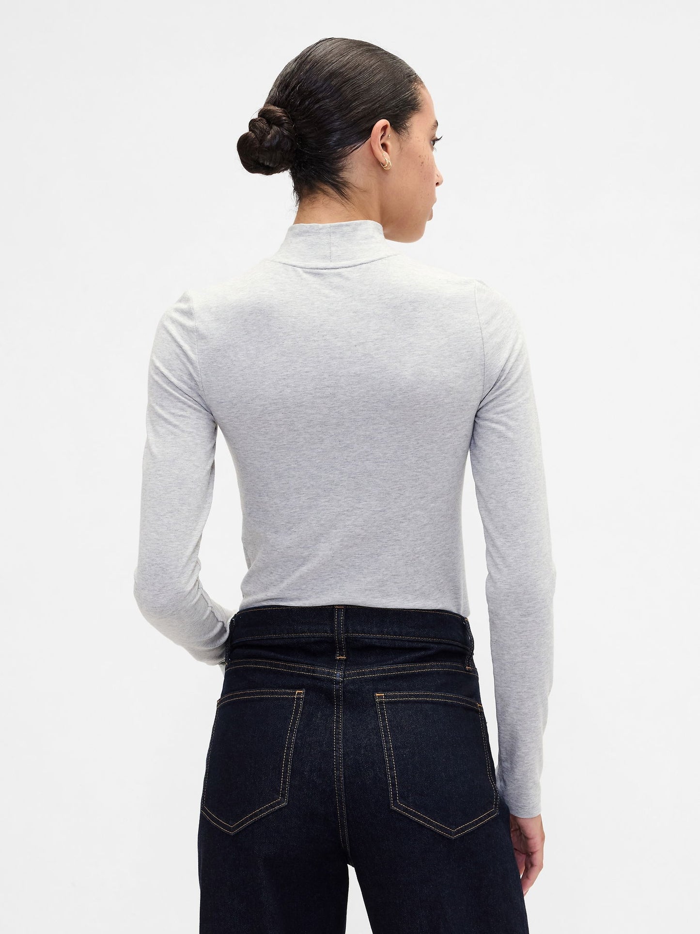 Gri Crop Gap Logo Mockneck T-shirt