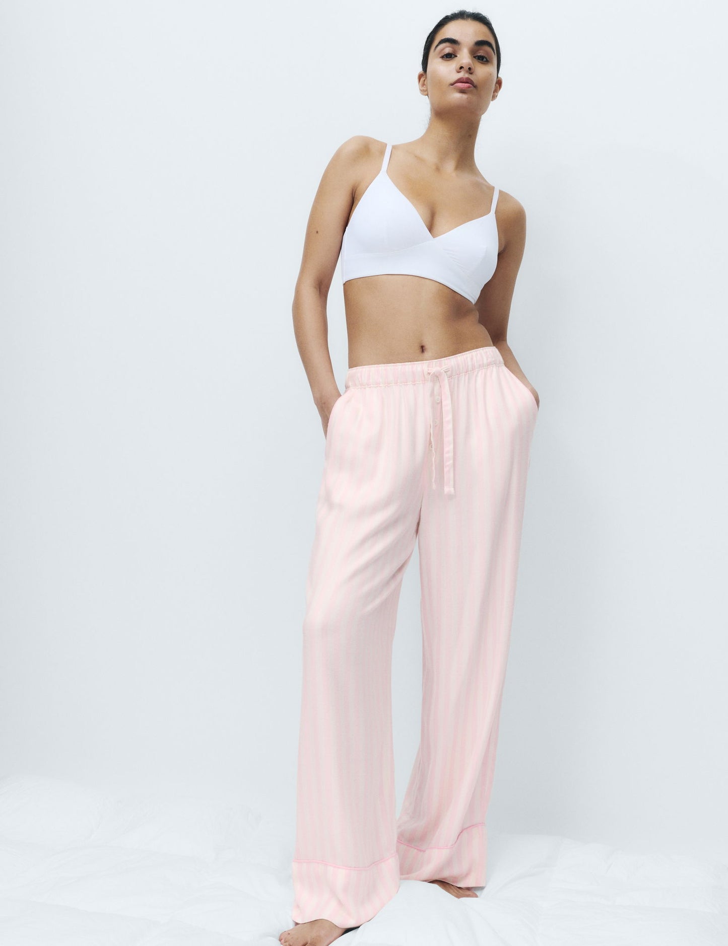 2’li Twill Geniş Paça Pijama Altı
