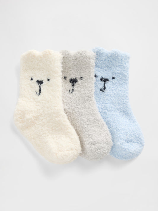 Açık Mavi Cozy Ayı Çorap (3’lü)