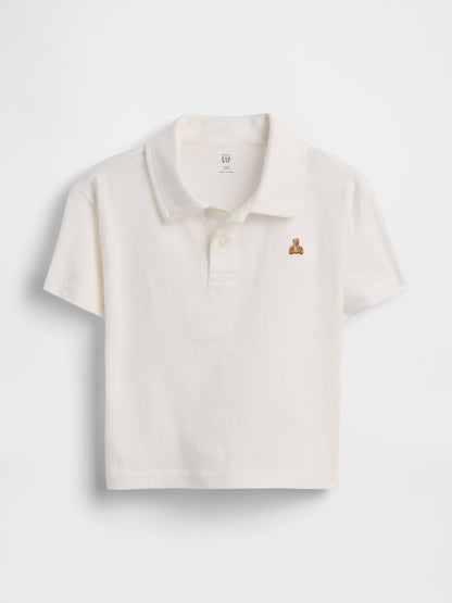 Beyaz Boxy Polo T-shirt