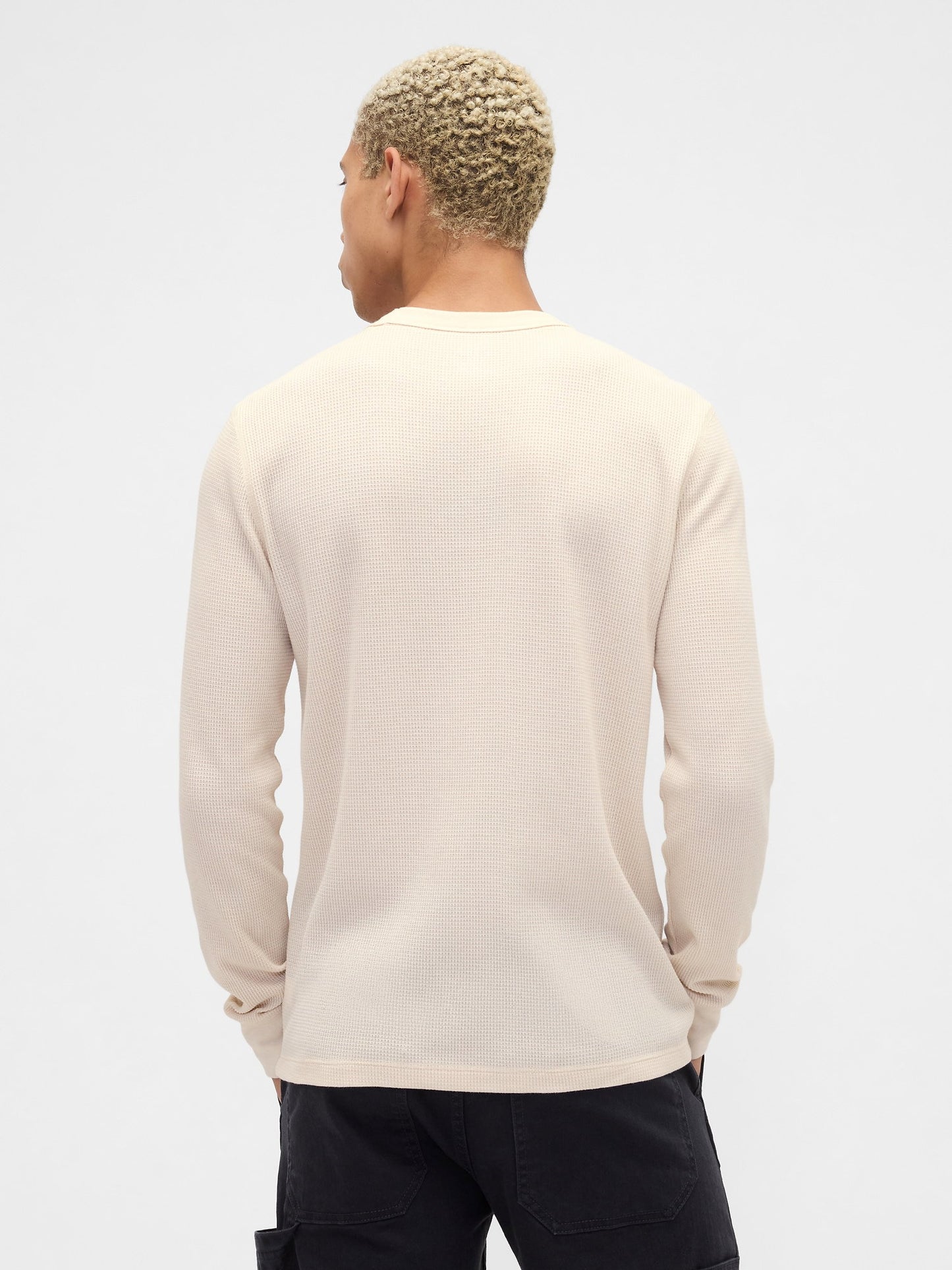 Kırık Beyaz Gap Logo Waffle-knit Crewneck T-shirt