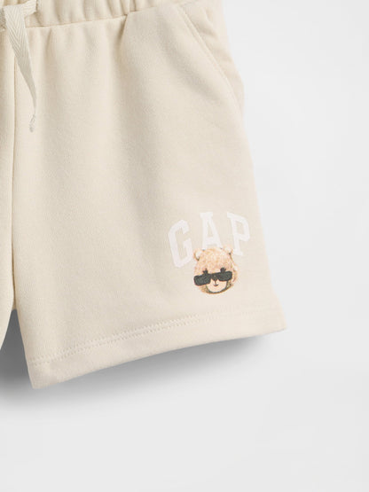 Kırık Beyaz Logo Pull-on Fransız Havlu Kumaş Şort
