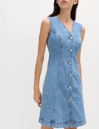 Pamuklu Denim Mini Elbise