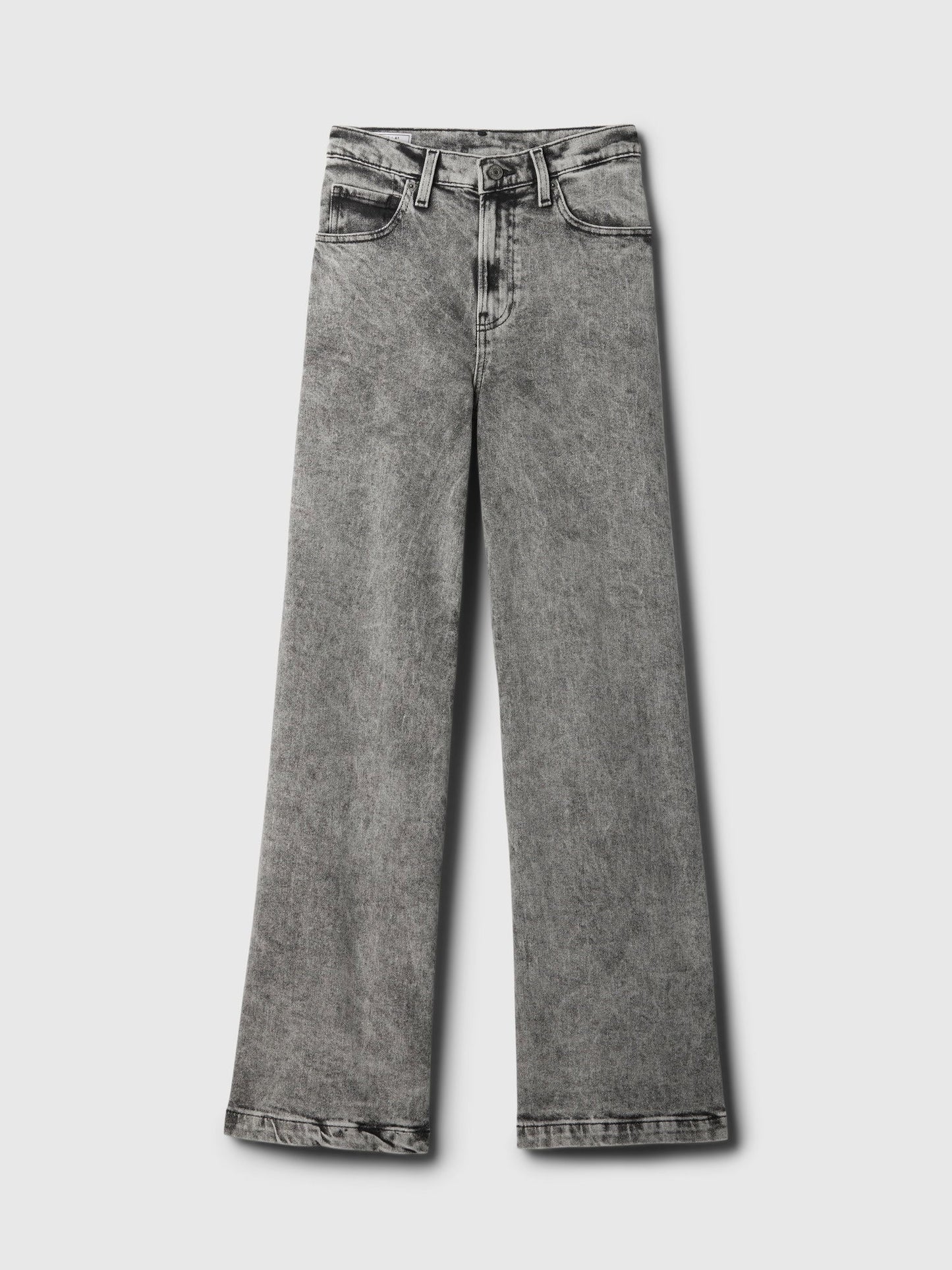 Siyah High Rise Stride Wide-leg Jean Pantolon