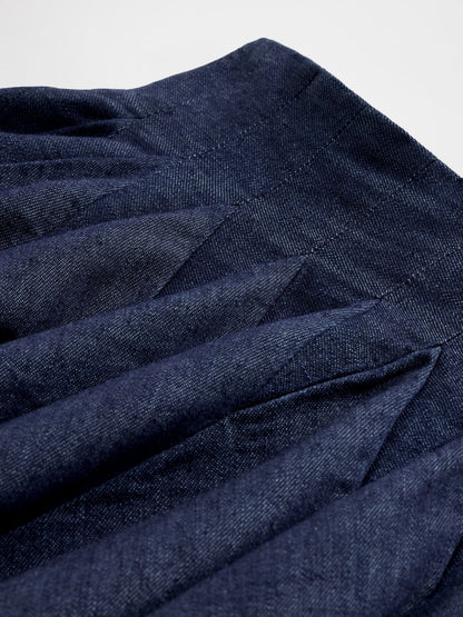 Lacivert Gapstudio Pileli Denim Mini Etek