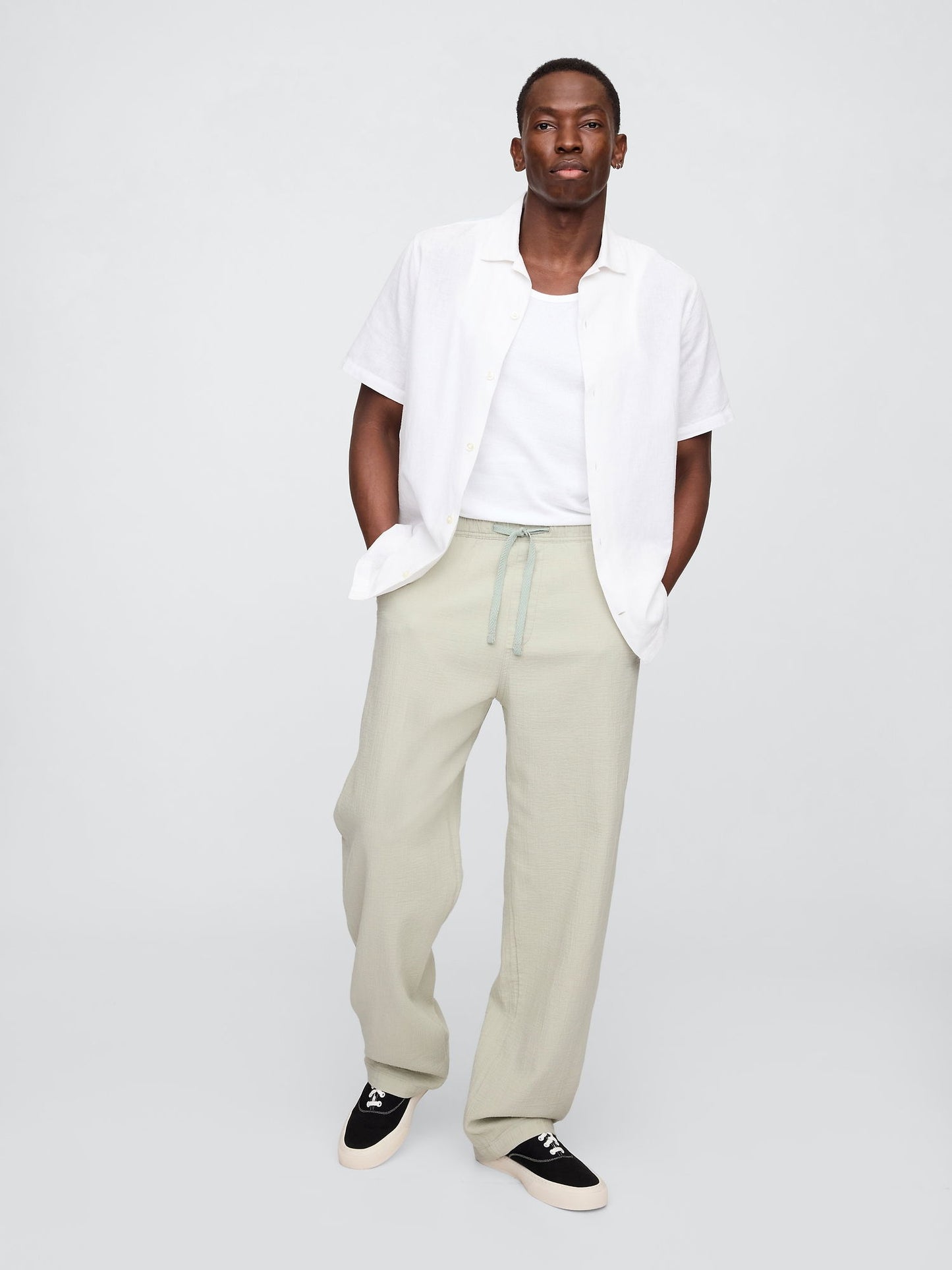 Gri Gauze Baggy Easy Pantolon