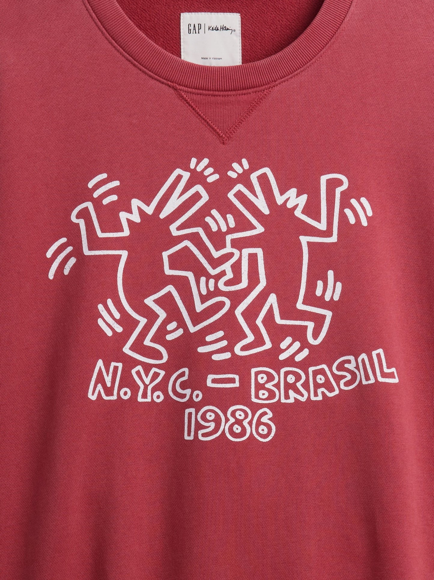 Koyu Kırmızı Keith Haring Heavyweight Logo Sweatshirt