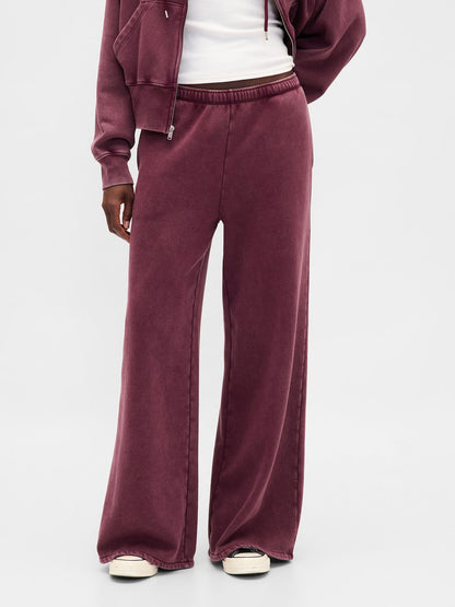 Bordo Vintagesoft Baggy Wide-leg Eşofman Altı