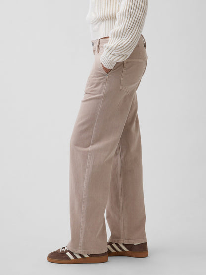 Bej Low Rise '90s Loose Khaki Pantolon