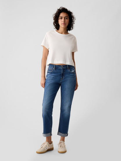 Mavi Mid Rise Washwell Girlfriend Jean Pantolon