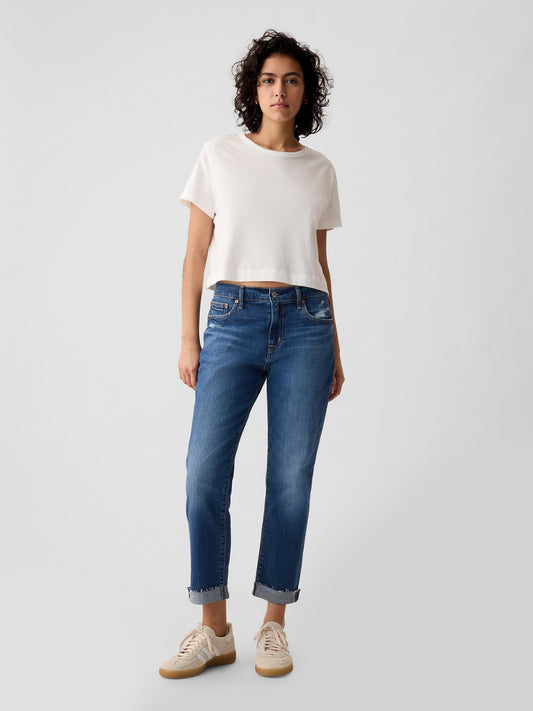 Mavi Mid Rise Washwell Girlfriend Jean Pantolon