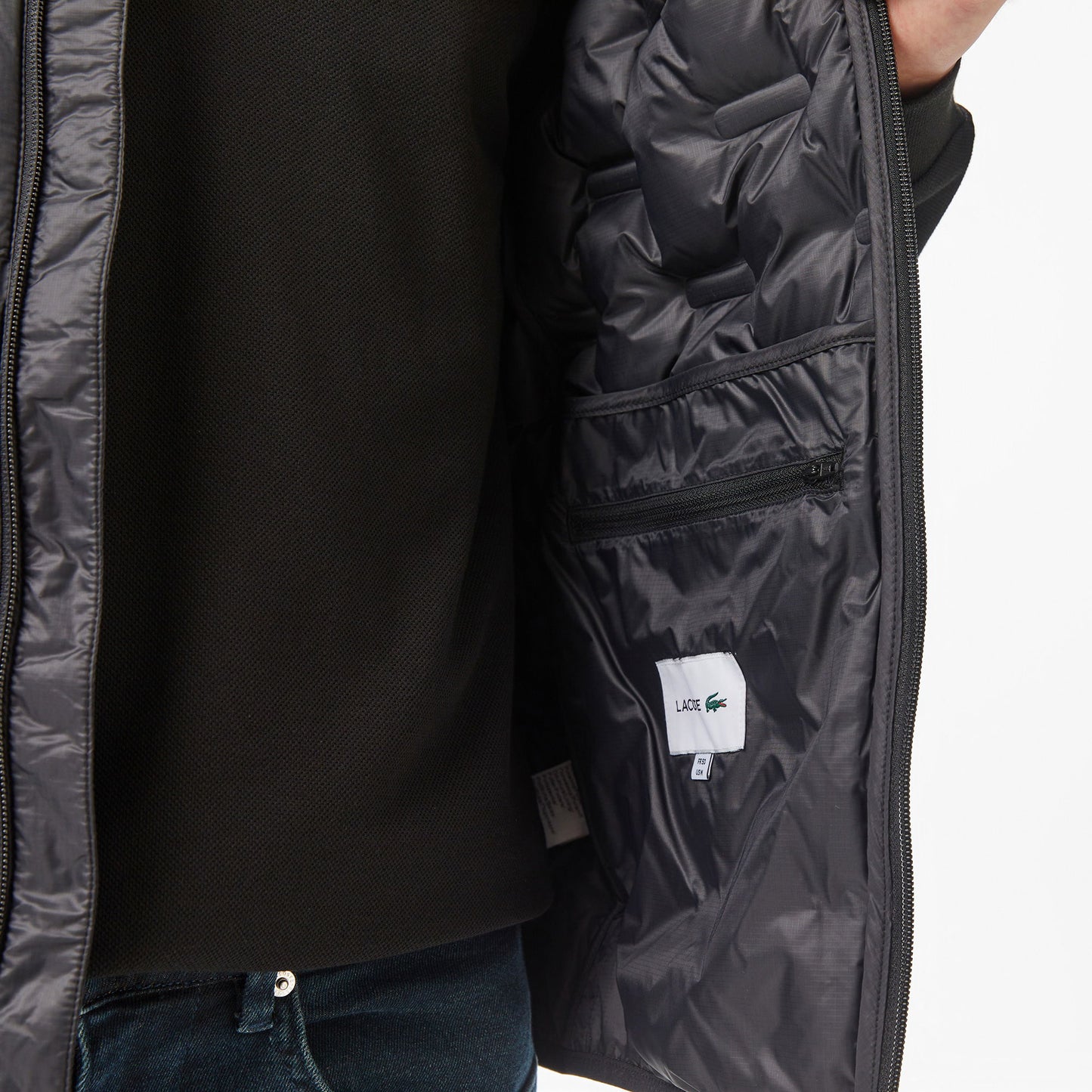 Lacoste Erkek Dik Yaka Siyah Yelek