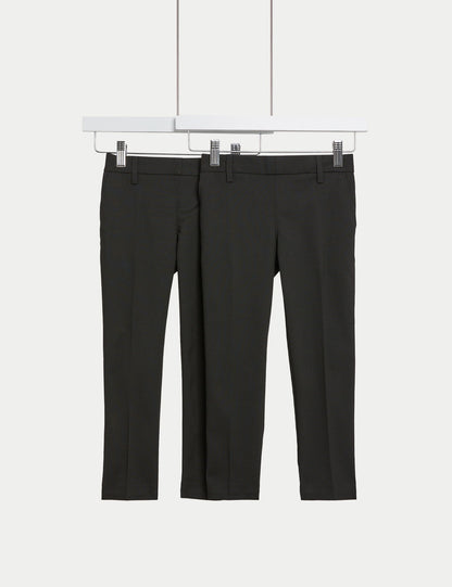 2'li Erkek Çocuk Slim Fit Esnek Okul Pantolonu (2-18 Yaş)