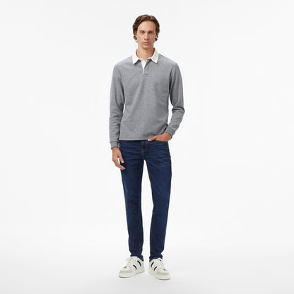 Nautica Erkek Gri Classic Fit Uzun Kollu Polo Yaka T-shirt