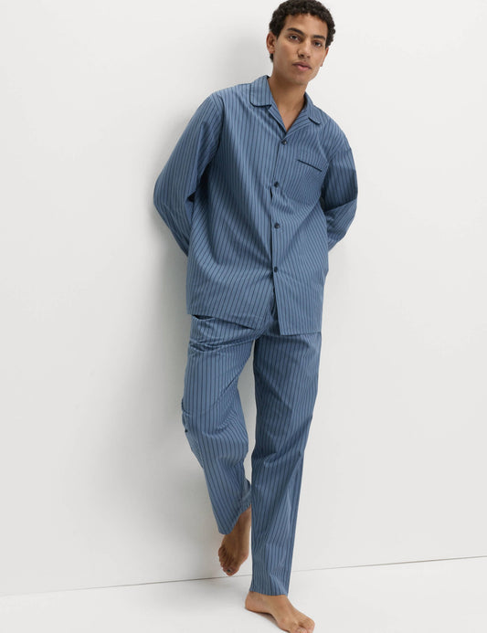 Saf Pamuklu Çizgili Pijama Takımı
