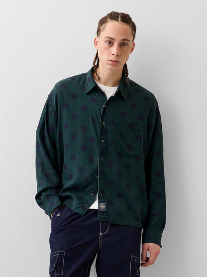 Koyu Yeşil Gap × Awake Ny Twill Dotted Big Gömlek
