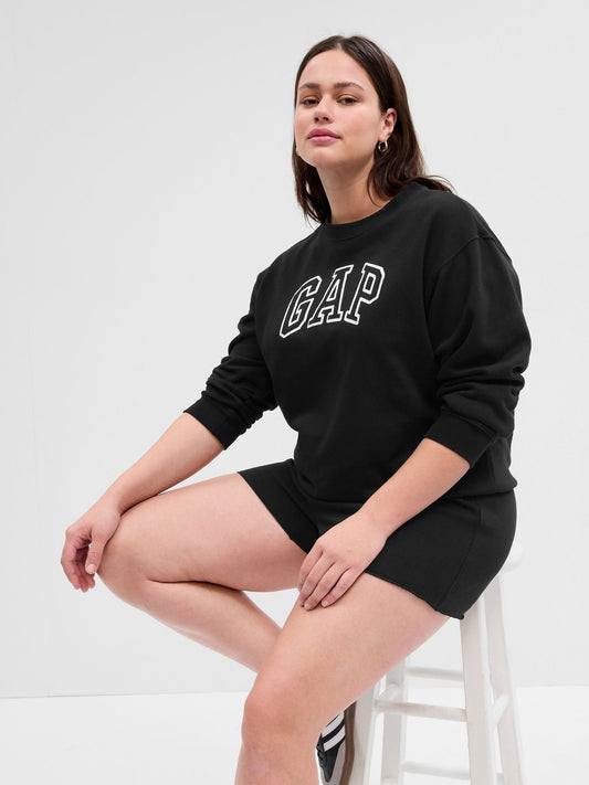Siyah Gap Logo Bisiklet Yaka Fleece Sweatshirt