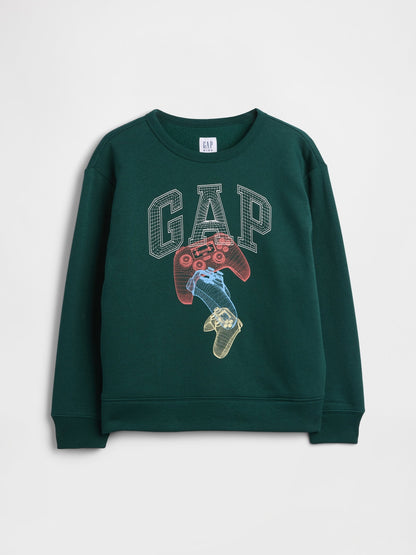 Koyu Yeşil Relaxed Gap Logo Sweatshirt