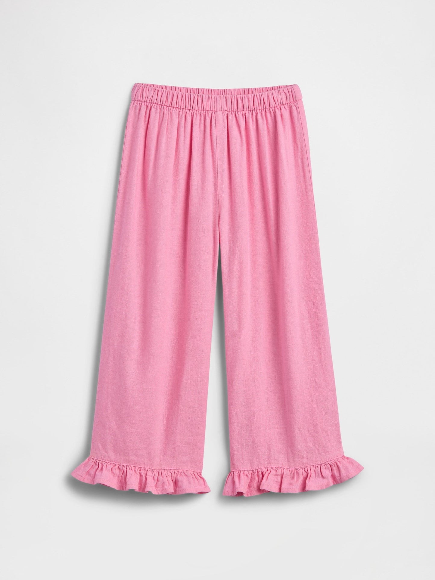 Koyu Pembe Keten Karışımı Pull-on Pantolon