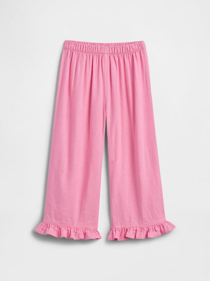 Koyu Pembe Keten Karışımı Pull-on Pantolon