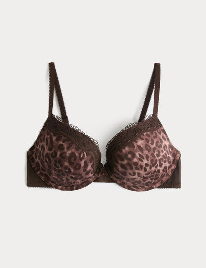 Jasmine Leopar Desenli Push Up Sütyen