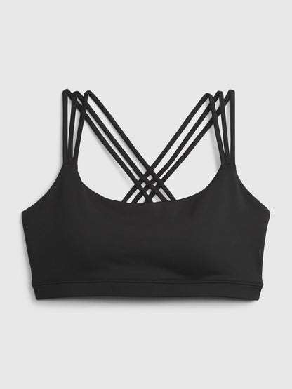 Siyah Orta Destekli Sporcu Sütyeni