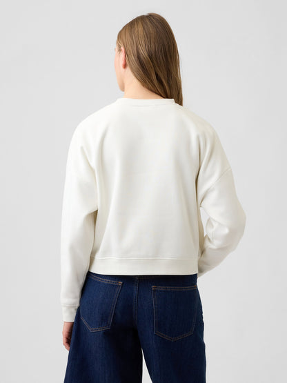 Kırık Beyaz Peanuts Oversized Wedge Bisiklet Yaka Sweatshirt