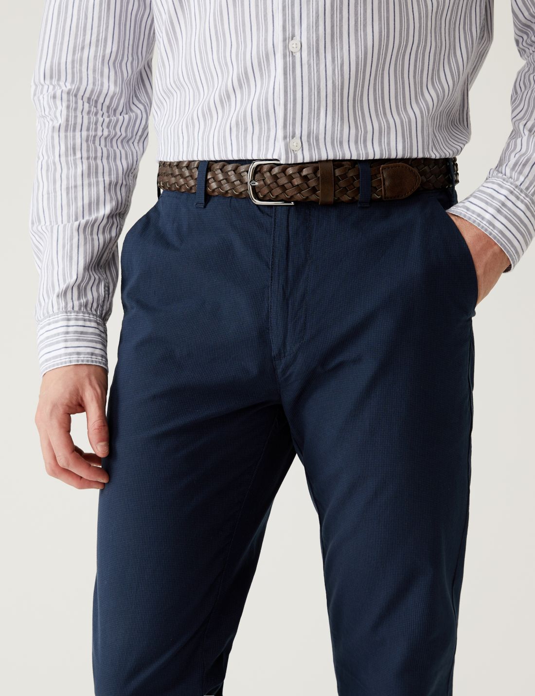 Saf Pamuklu Slim Fit Chino Pantolon