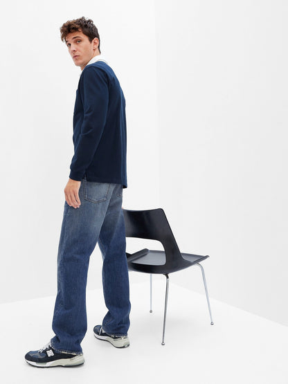 Koyu Mavi '90s Loose Jean Pantolon