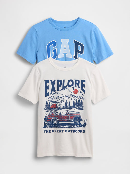 Beyaz Kids Grafik T-shirt (2’li)