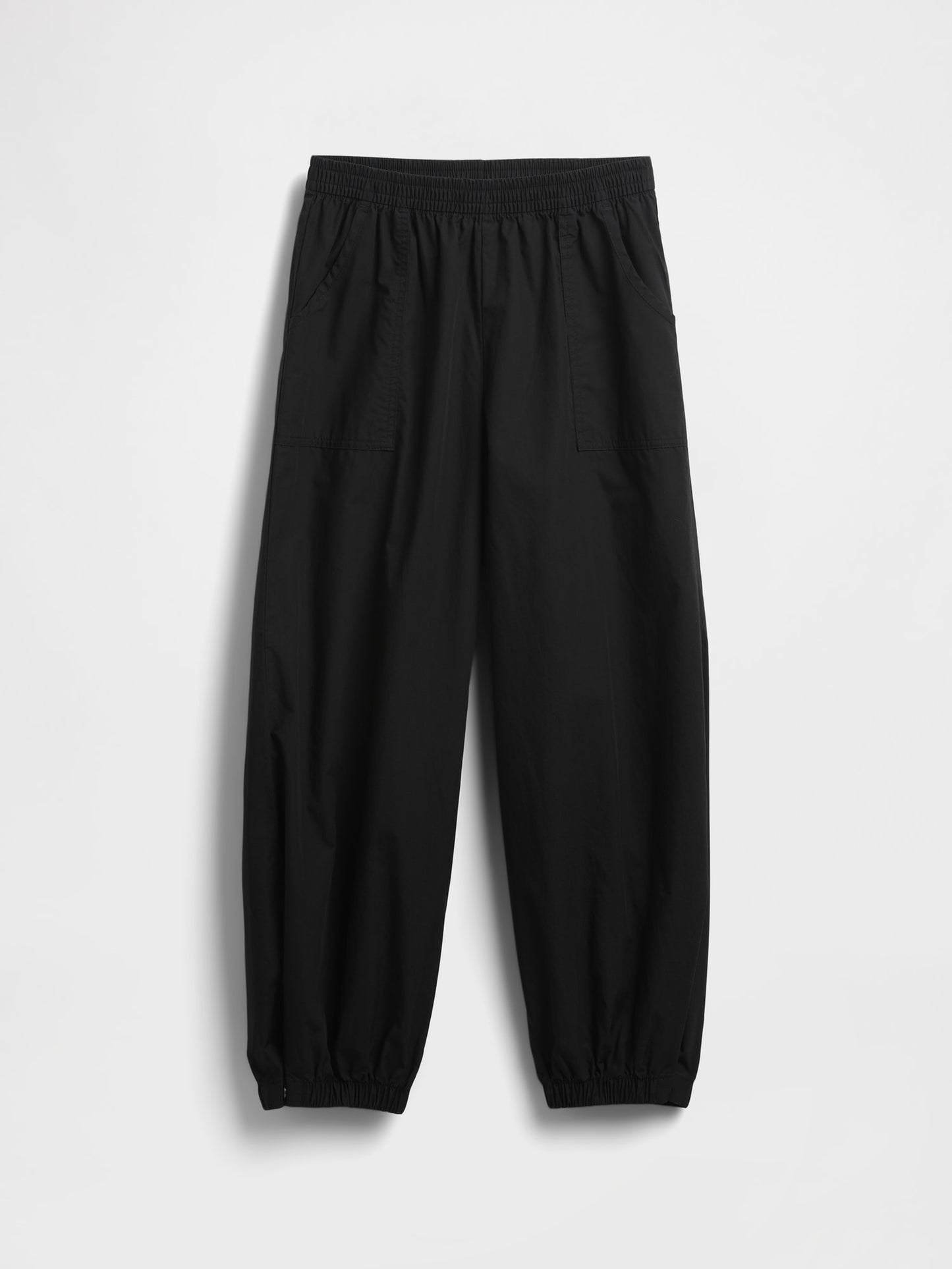 Siyah Poplin Baggy Jogger Pantolon
